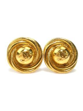 Auth Chanel Cc Logo Clip On Earrings #293526C35B